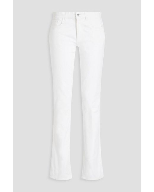 Ferragamo White Mid-rise Slim-leg Jeans
