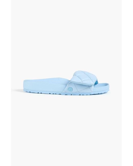 Birkenstock Blue Sylt Quilted Leather Slides