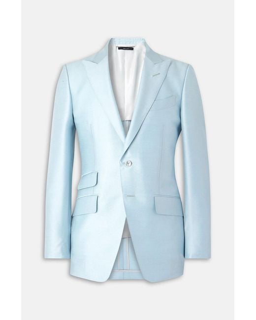 Tom Ford Blue Wool, Mohair And Silk-Blend Blazer for men