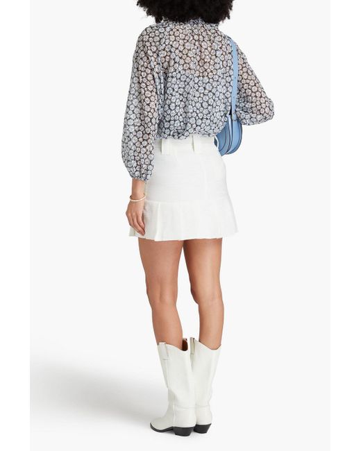 Maje White Bluse aus tüll mit floralem print und rüschen