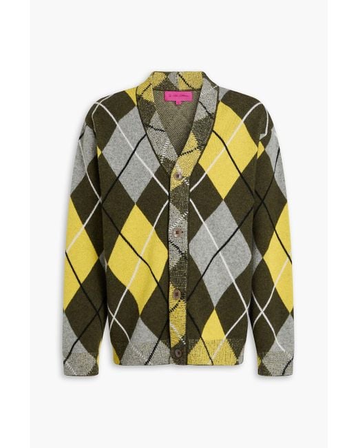 The Elder Statesman Multicolor Argyle Cashmere Cardigan for men