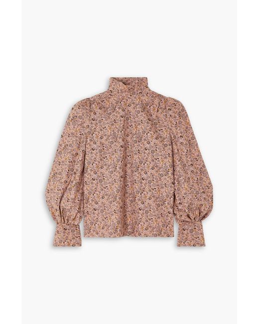 Anna Mason Pink maggi Floral-print Cotton Blouse