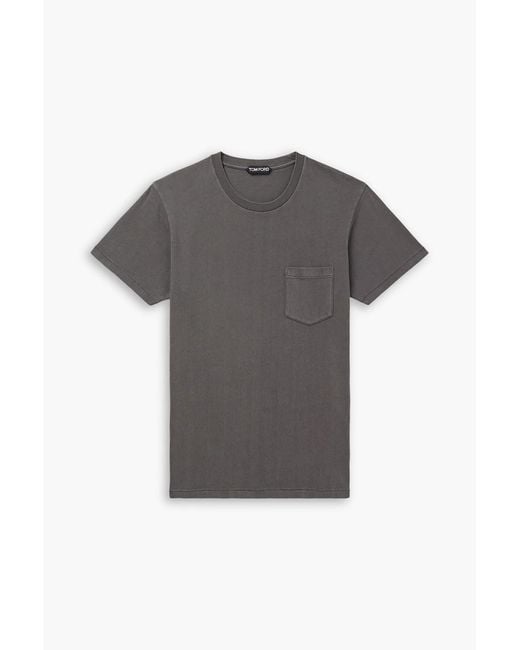 Tom Ford Gray Slim-Fit Cold-Dyed Cotton-Jersey T-Shirt for men