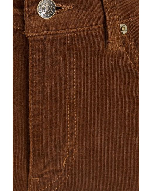 FRAME Brown Le Slim Pallazo Cotton-blend Corduroy Wide-leg Pants