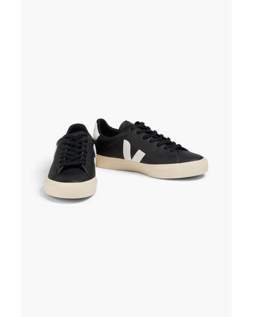 Veja Black Campo Leather Sneakers