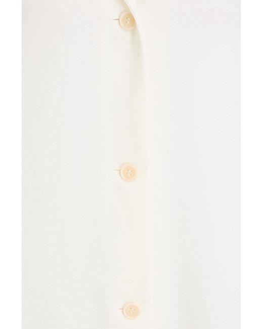 Theory White Silk Crepe De Chine Shirt