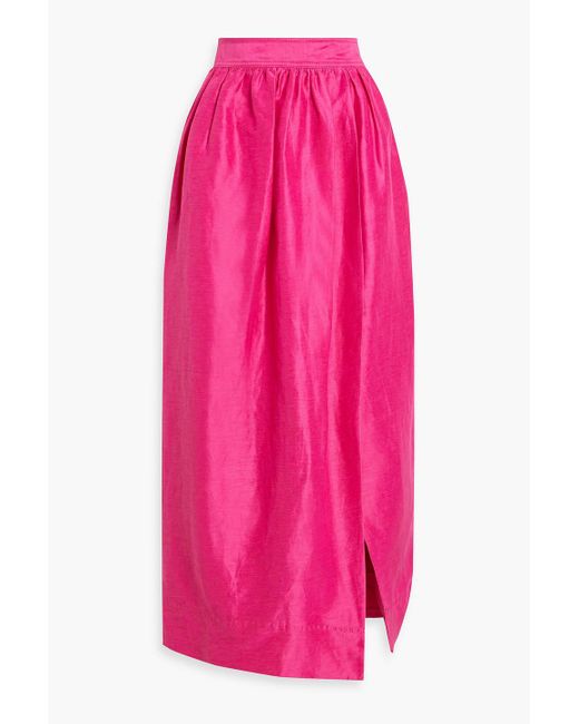 Aje. Pink Mirabelle Wrap-effect Linen-blend Maxi Skirt