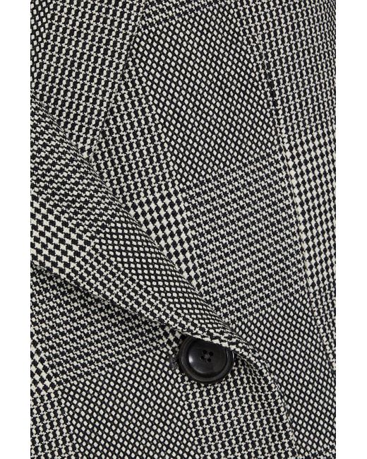 Emporio Armani Gray Double-breasted Prince Of Wales Checked Wool Blazer for men