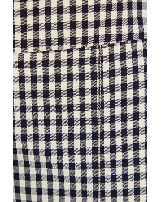 Veronica Beard Gray Gingham Cotton-blend Flared Pants