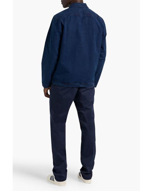 Orlebar Brown Blue Oglio Denim Half-Zip Shirt for men