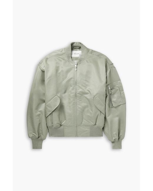 Entire studios Green Broad Oversized Satin Bomber Jacket for men