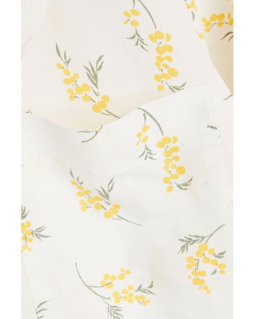 Claudie Pierlot Natural Floral-print Crepe Shirt