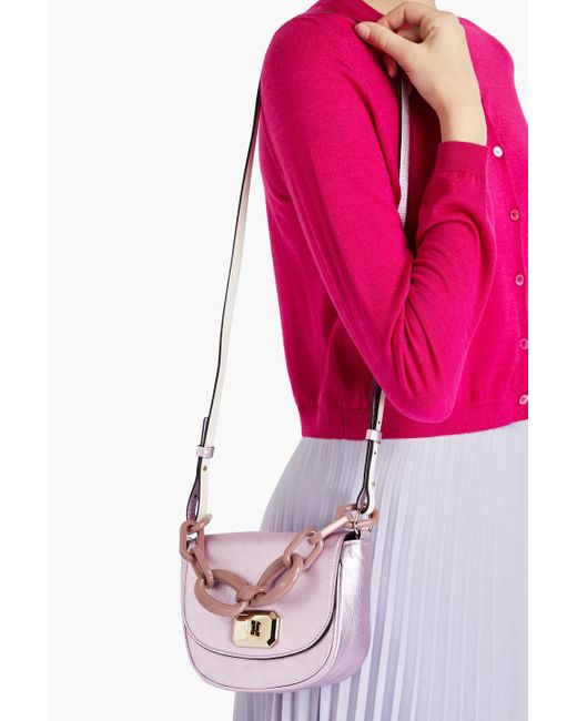 Red(v) Pink Minimaxi Metallic Leather Shoulder Bag