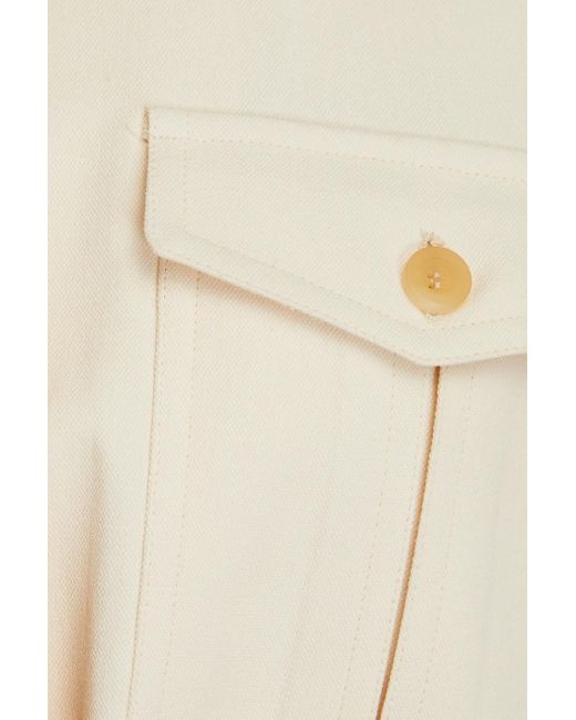 Giuliva Heritage Natural Pleated Silk And Linen-blend Shirt