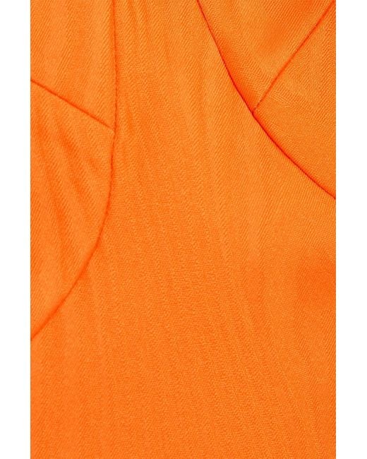 Rebecca Vallance Orange Carmelita Pleated Moire Gown
