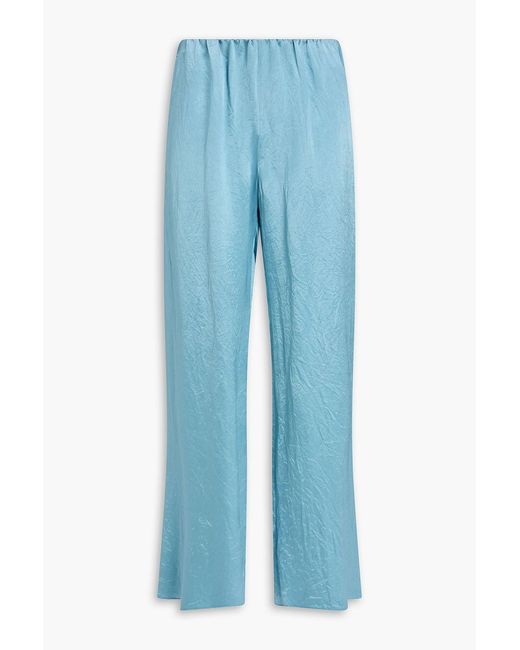 Nanushka Blue Brenda Satin Wide-leg Pants