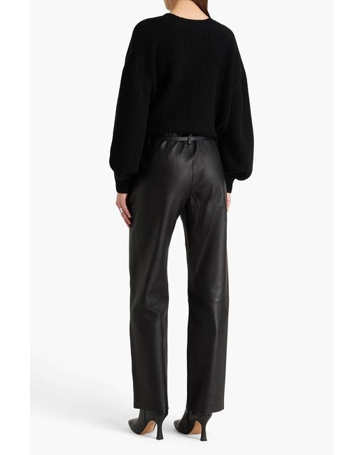 Loulou de Saison Black Nauru Ribbed Cashmere Sweater