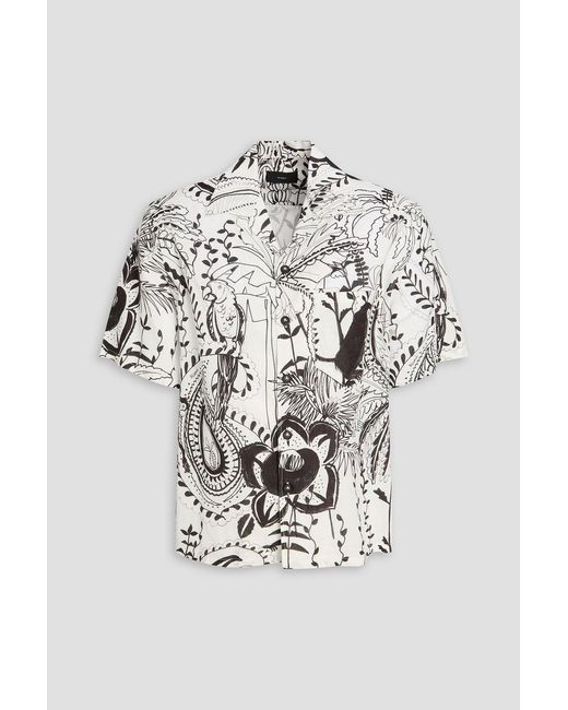 Alanui White Printed Linen And Cotton-Blend Shirt for men