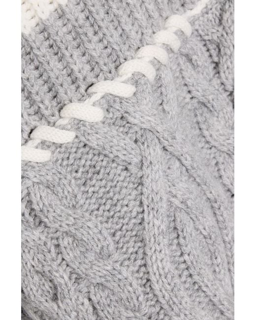 Jonathan Simkhai White Maggi Ribbed And Cable-Knit Wool And Cashmere-Blend Turtleneck Sweater