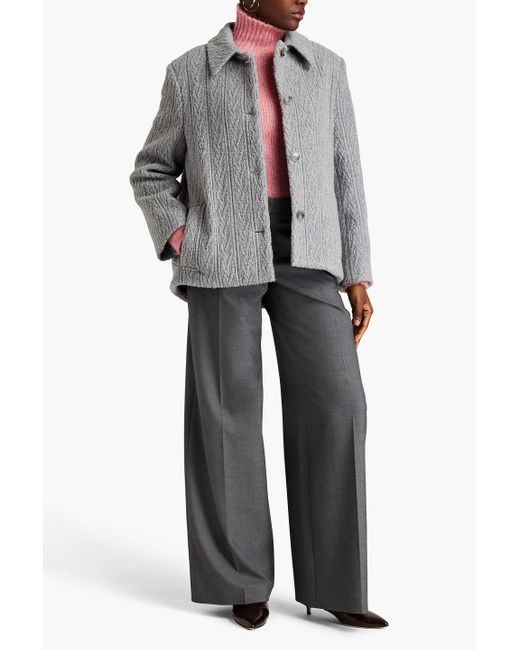 Nina Ricci Gray Wool-blend Cloqué Jacket