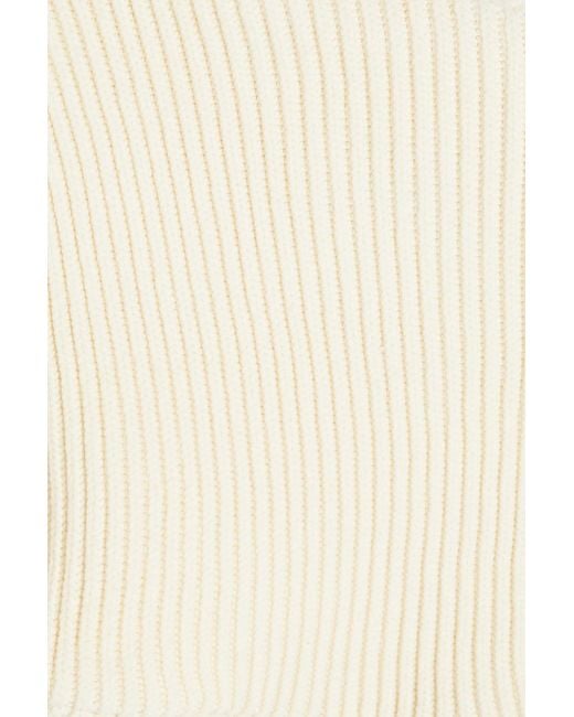 T By Alexander Wang White Cropped Ribbed Cotton-jersey Shrug