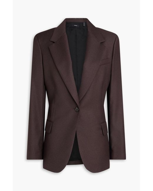 Theory Brown Lynnia Wool-Flannel Blazer