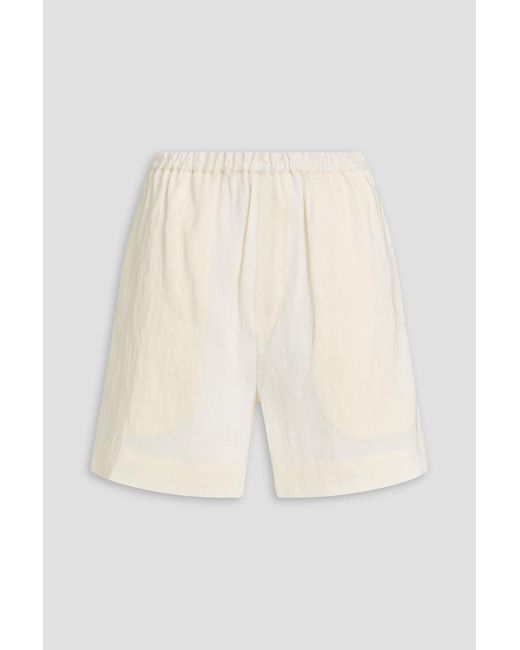 Loulou de Saison Natural Adonia Linen And Silk-blend Shorts