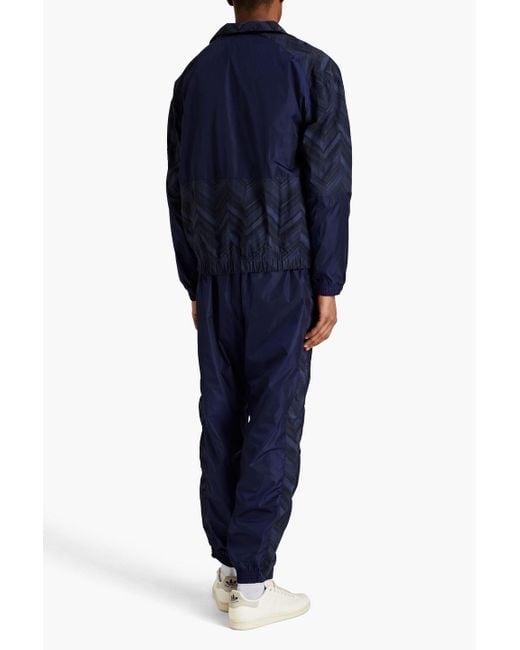 Missoni Blue Printed Twill-paneled Shell Track Jacket for men