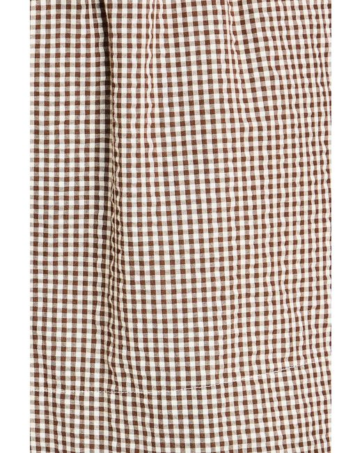 Veronica Beard Natural Tijana Gingham Cotton-Blend Seersucker Shorts