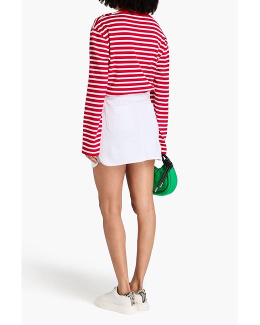 RED Valentino White French Cotton-terry Mini Skirt