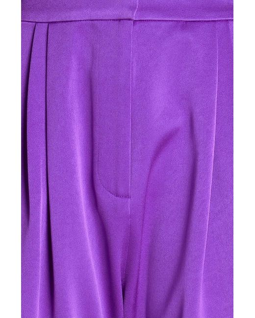Alex Perry Purple Patton Satin-crepe Wide-leg Pants