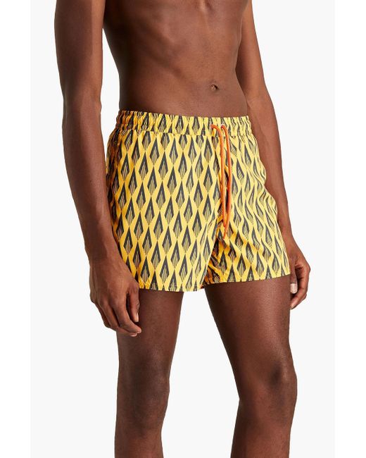 Rabanne Metallic Mid-length Printed Swim Shorts for men