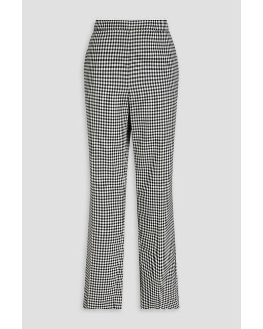 Carolina Herrera Gray Checked Woven Straight-leg Pants