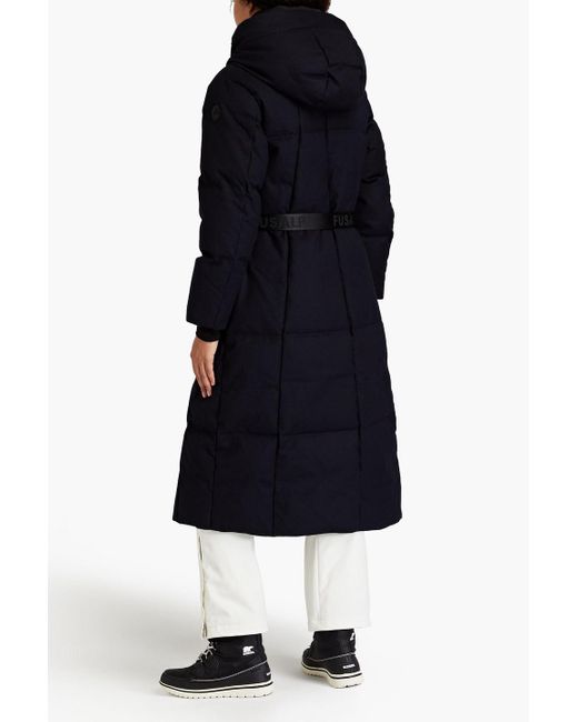 Fusalp Blue Wool-blend Twill Hooded Down Coat