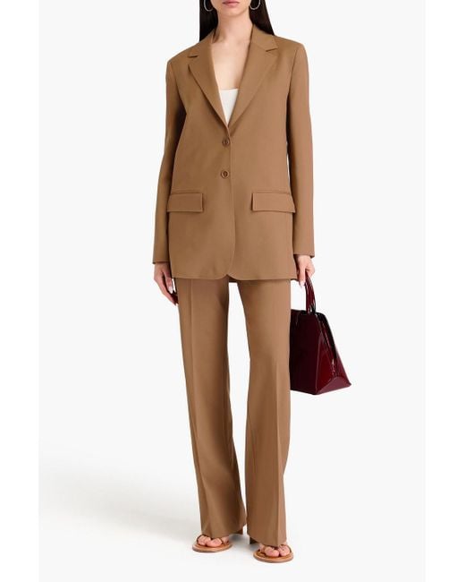 Alberta Ferretti Brown Wool-blend Twill Blazer