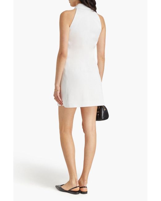 Claudie Pierlot White Hemdkleid aus glänzendem crêpe in minilänge