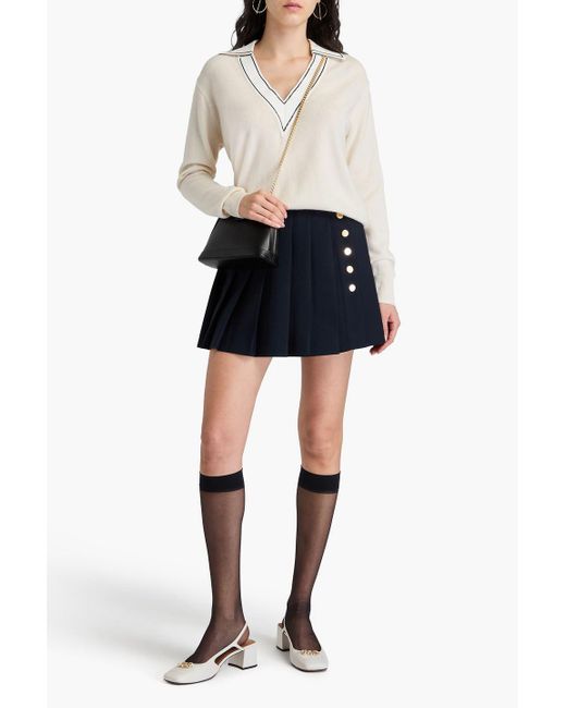 Sandro Natural Wool And Cashmere-blend Sweater