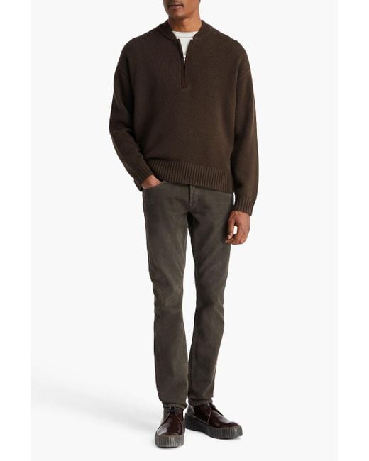 Rag & Bone Clarkson pullover aus wolle mit halblangem reißverschluss in Brown für Herren