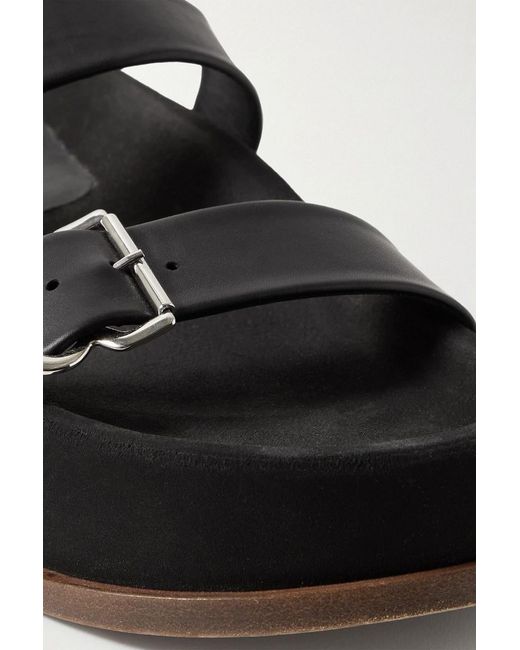 Gabriela Hearst Black Wren Leather Platform Slides