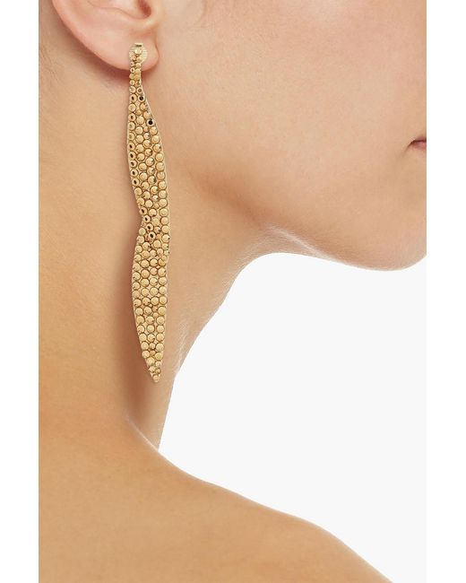 Kenneth Jay Lane Metallic Tone Crystal Clip Earrings