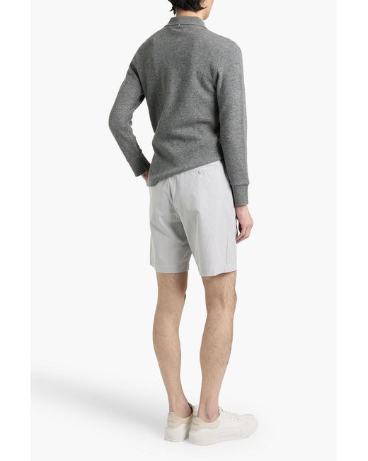 Thom Browne White Pinstriped Cotton-ottoman Shorts for men