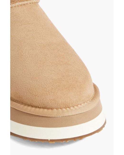 Australia Luxe Natural Heritage X Short Shearling-lined Suede Platform Ankle Boots