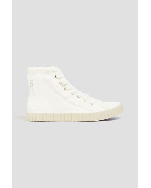 Zimmermann White Frayed Canvas High-top Sneakers