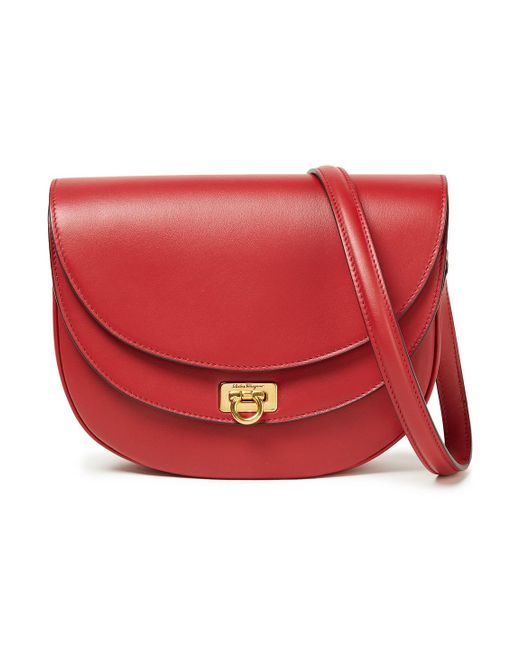 Ferragamo Red Travel Leather Shoulder Bag