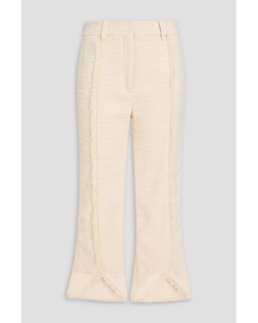 By Malene Birger Natural Naihas Cropped Cotton-Blend Tweed Flared Pants