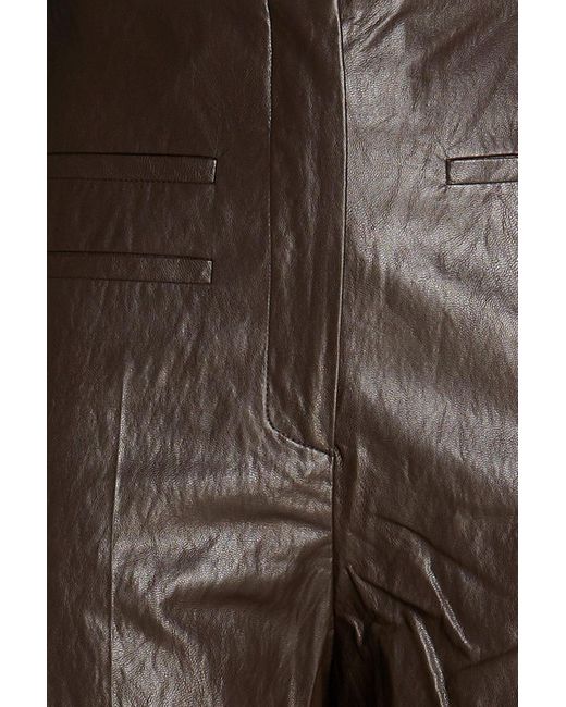 Rejina Pyo Brown Faux Leather Wide-leg Pants