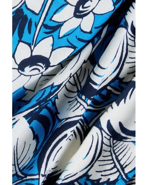 Diane von Furstenberg Julian Floral-print Silk-jersey Mini Wrap Dress in  Blue | Lyst