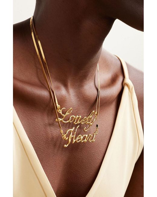Jil Sander White Lonely Heart-Tone Necklace