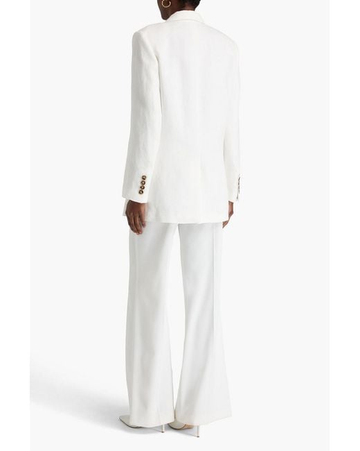 Alberta Ferretti White Linen Blazer