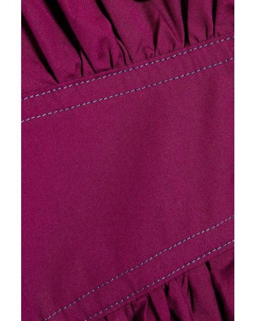 Marni Purple Cotton-poplin Midi Dress